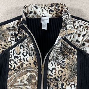Chico's Zenergy Animal Print‎ Jacket full Zip Large Size 2 Mob Wife
